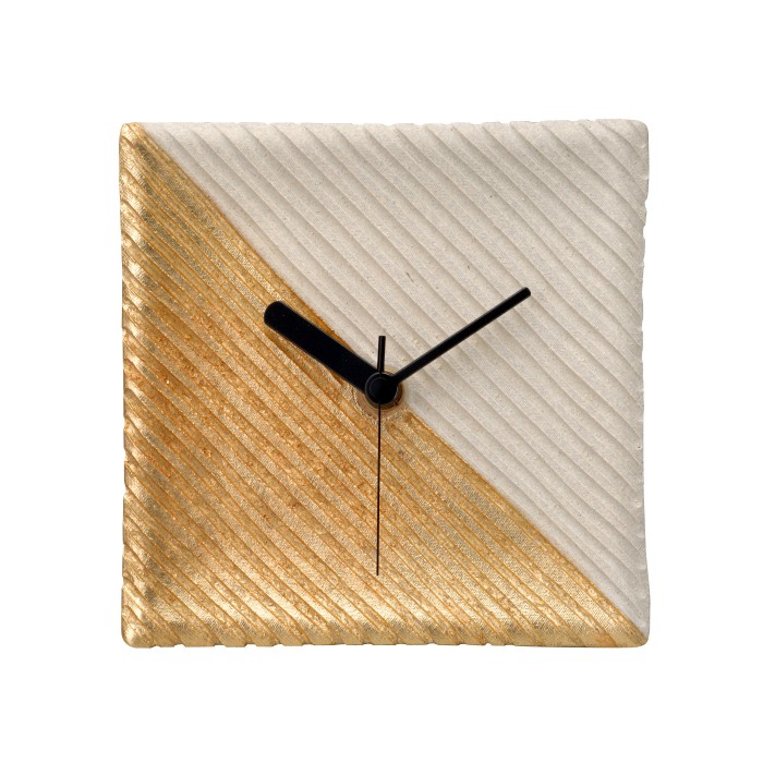 Diagonal Two-toned Wall Clock (gold and silver combinations) Authentic Kanazawa-haku gold