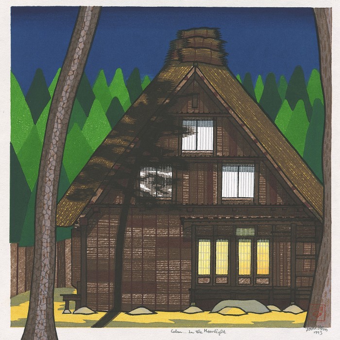 David Stones - Woodblock Artist Calm...in the Moonlight