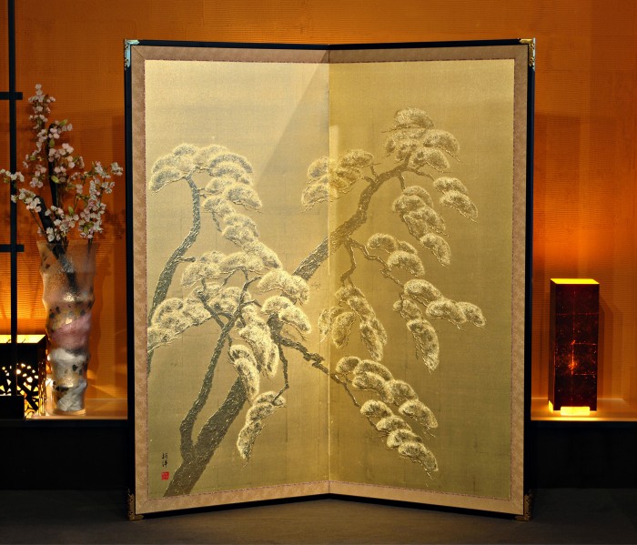 Jumatsu Folding Japanese Screen Authentic Kanazawa-haku Gold