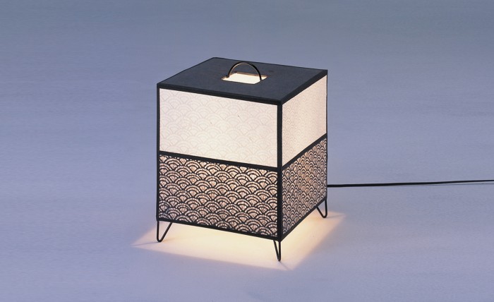 Kura Cubic Paper Lamp Handmade using authentic Japanese washi paper