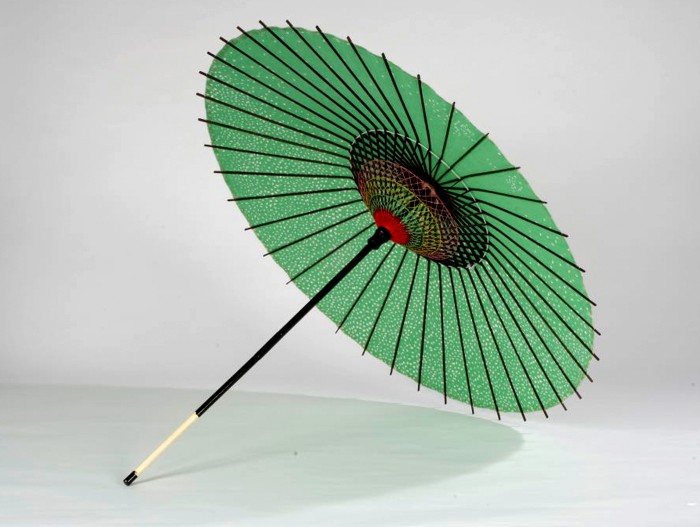 Decorative Maigasa Parasol from Kyoto Green (splash of pearl)