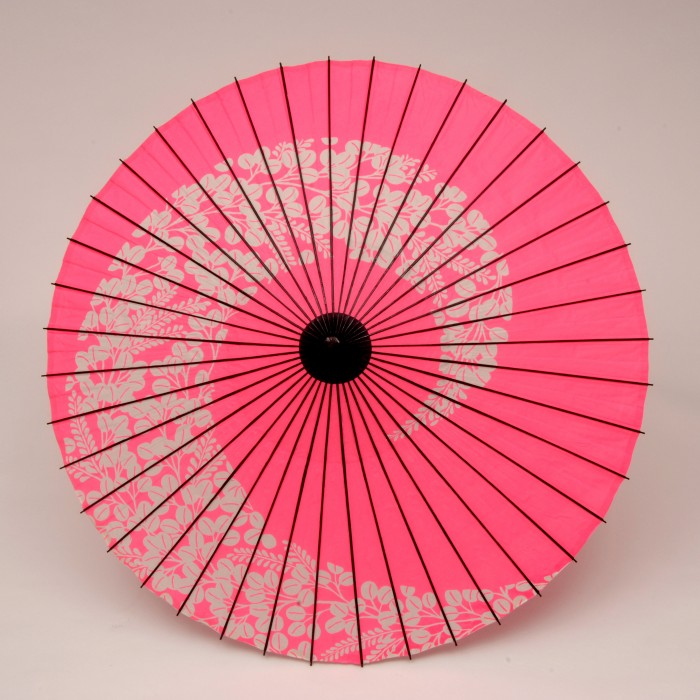 Decorative Maigasa Parasol from Kyoto Pink (swirl of wisteria)