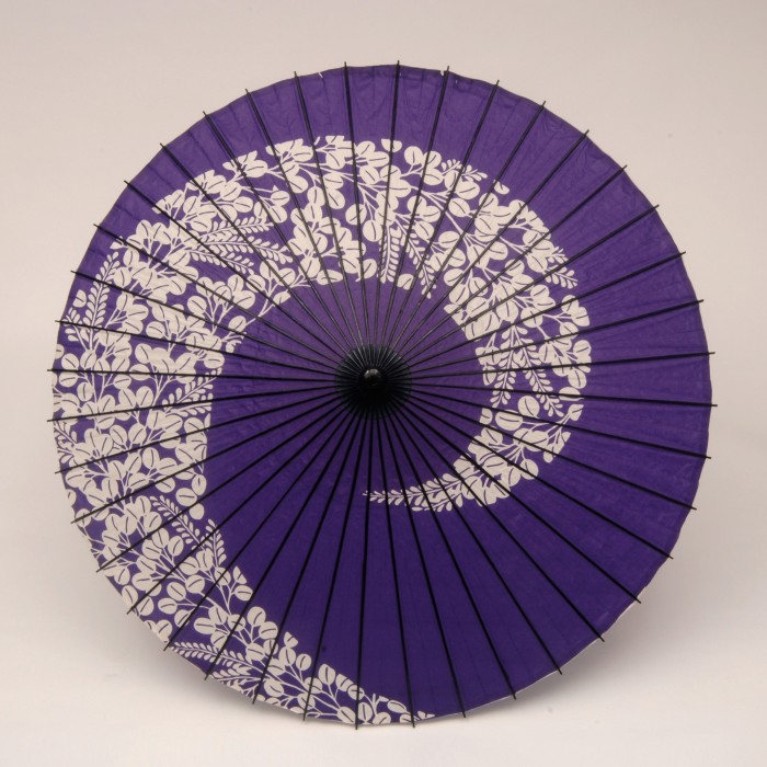 Decorative Maigasa Parasol from Kyoto Purple (swirl of wisteria)