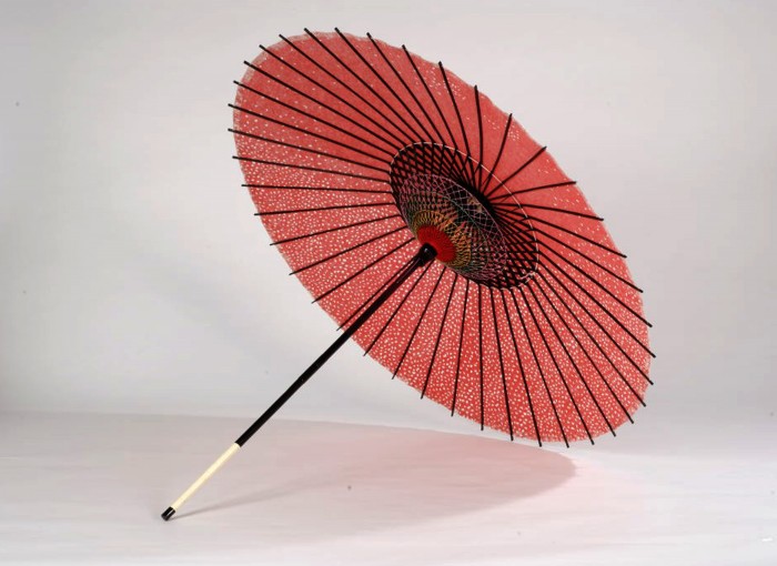 Decorative Maigasa Parasol from Kyoto Red (splash of pearl)