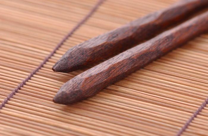 Natural-cut Chopsticks Handcrafted from Rosewood Original design, hand-carved from rosewood