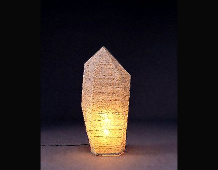 Paperstone Standing Lamp Small Handmade using authentic Japanese washi paper