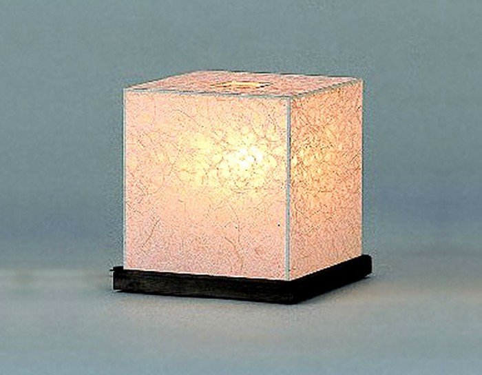 Petite Linen Mesh Table Lamp Handmade using authentic Japanese washi paper