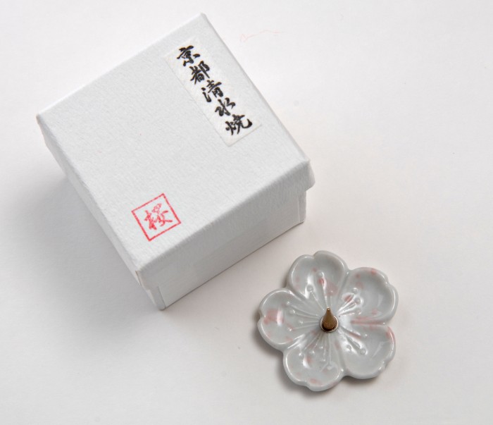 Porcelain Sakura Candlestick Spike Handpainted in Kyoto