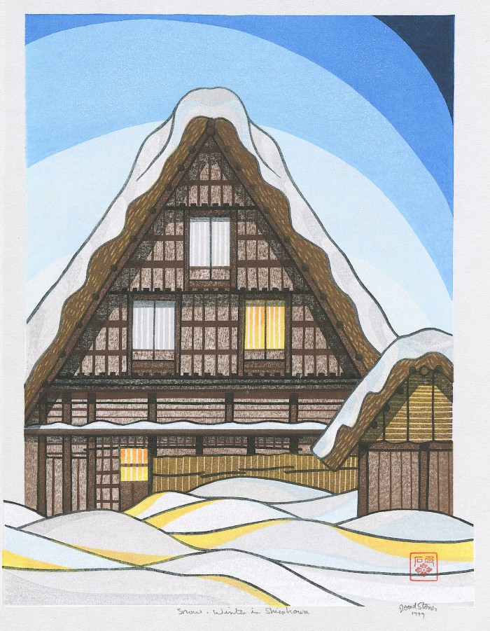 David Stones - Woodblock Artist Snow Winter (Shirakawa seasons)