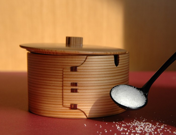 Charming Magewappa Sugar Bowl Hand-crafted cedar wood from Northern Japan