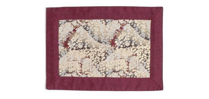 cherry blossom pattern with wine red border
