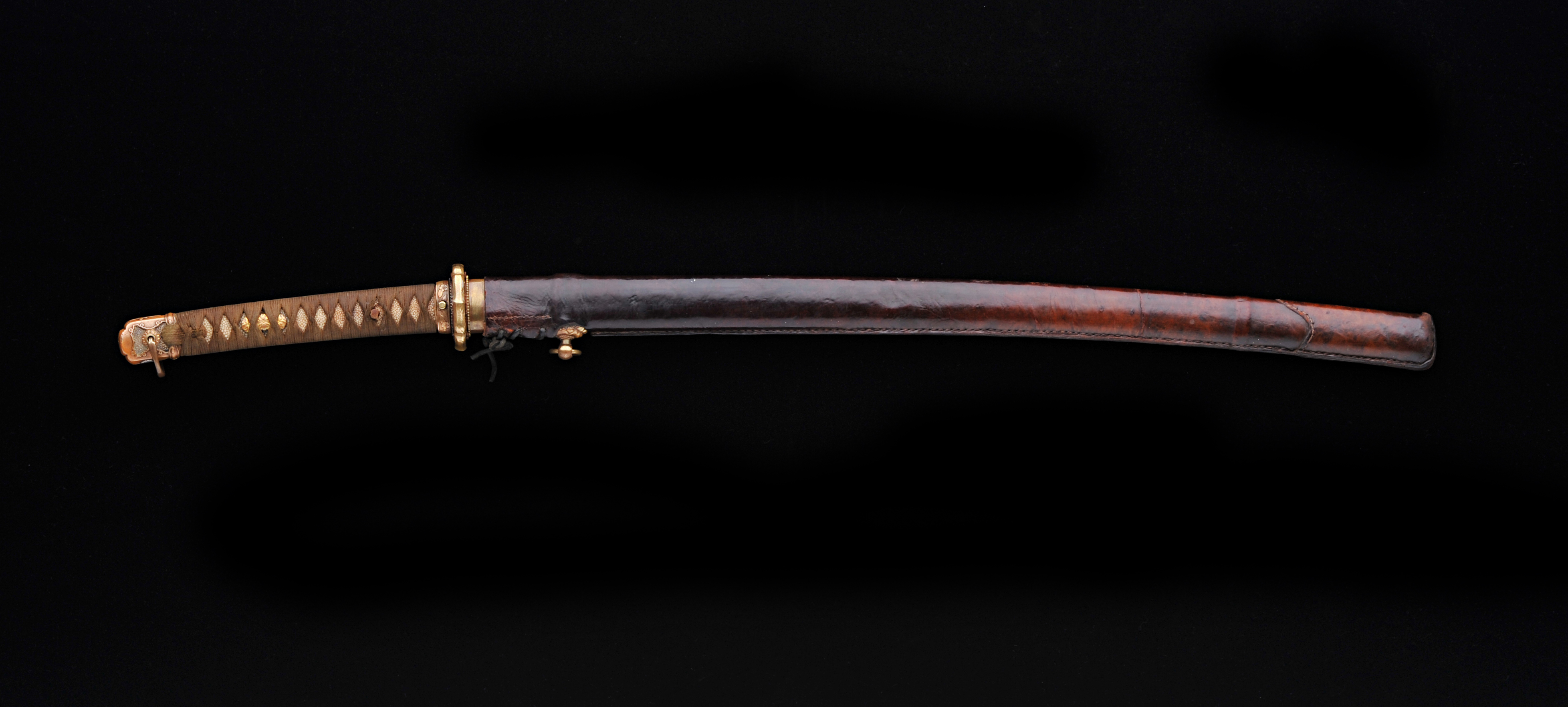 Japan Antique Katana Tsuba Samurai Koshirae Sword Bag Silk Satin Brocade Pouch 