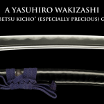 A YASUHIRO WAKIZASHI with rare “tokubetsu kicho” (especially precious) green certificate