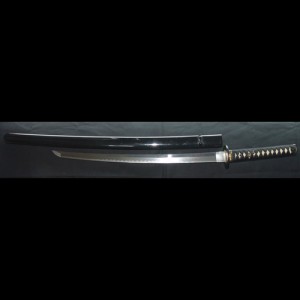 A SHAKUDO WAKIZASHI WITH WAVY HAMON