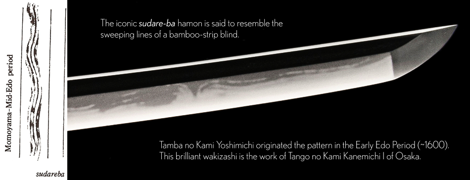 Sudare-ba Hamon by Tango no Kami Fujiwara Kanemichi Edo Period Wakizashi