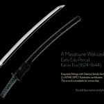 View Details of A Nidai Masatsune Wakizashi from the Edo Period