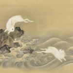 KANO OSANOBU (1796-1846) RABBITS FROLICING IN THE WAVES 700