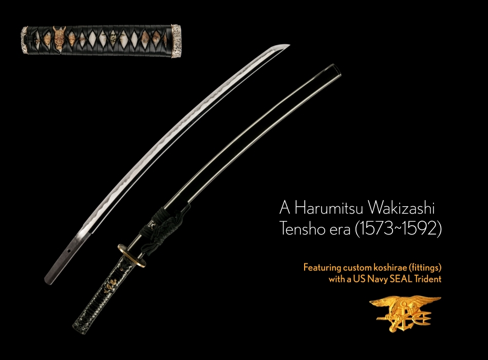 View Details of a Harumitsu Wakizashi with Navy SEAL trident built for former Navy SEAL Mr. Chris Caracci