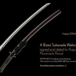 View details of a Bisshu Osafune Sukesada Wakizashi signed and dated to August 1514