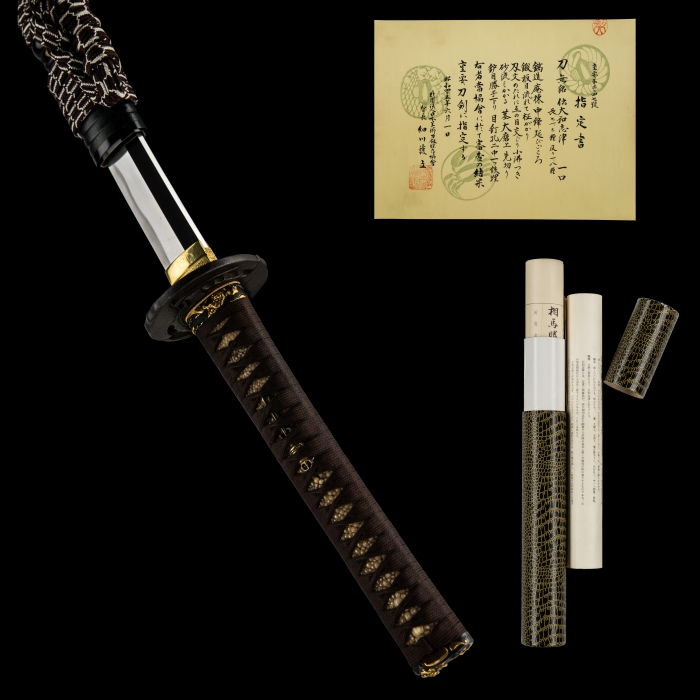 Classic Katana, Real Hamon Japanese Samurai Katana Leather Handle Blac –  Sato Katana Forged